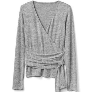 GAP Grey Softspun Wrap Sweater Size Small
